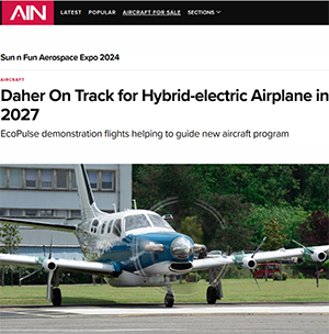 240409 Icon AIN DaherHybridElectricAircraftPlan